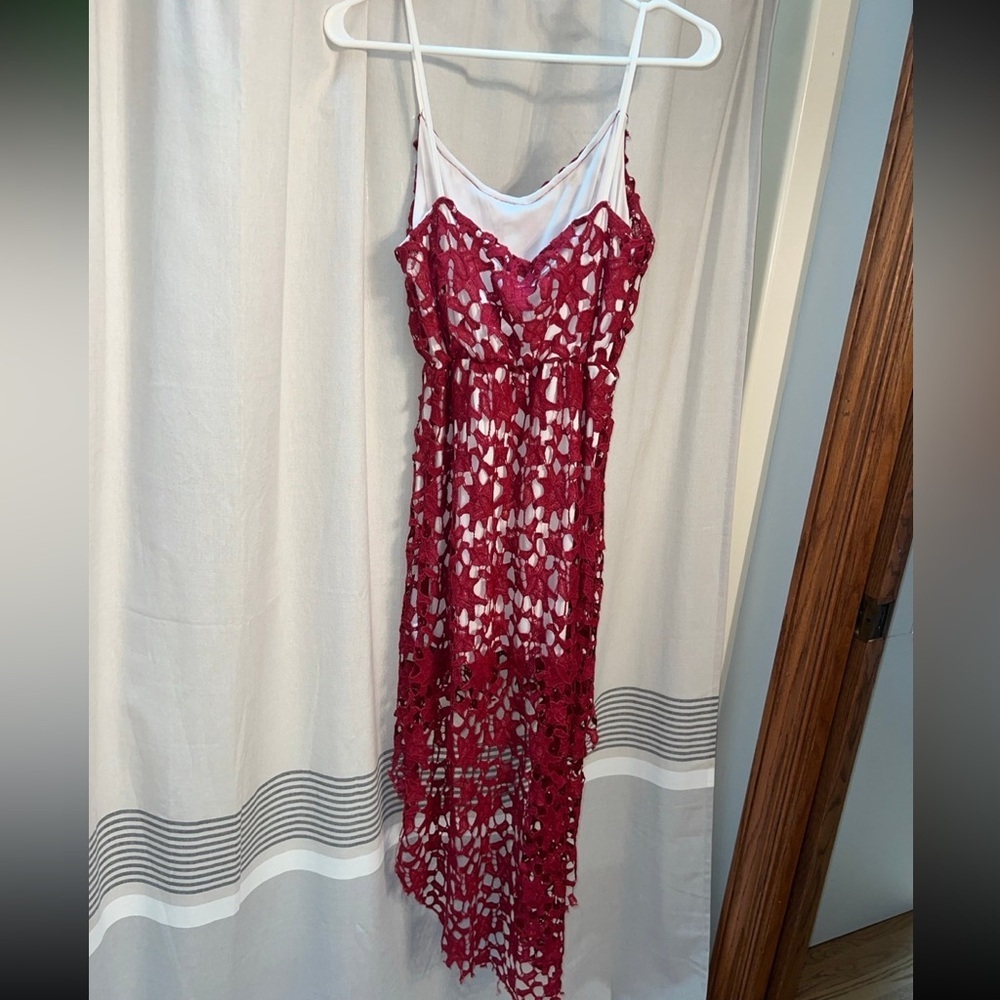 Red eyelet high low dress size medium - Picture 5 of 7